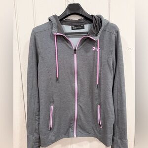Under Armour Women's Gray zip-up Hoodie with Pink Accents